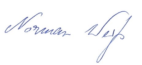 Unterschrift des Herausgebers des Hefts Norman Weiß.